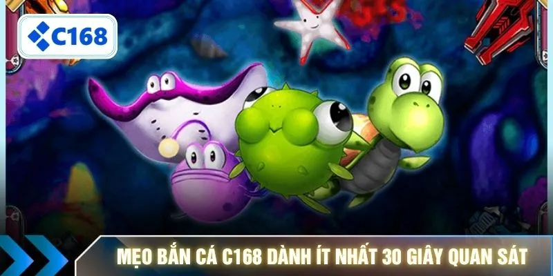 Mẹo bắn cá C168 dành ít nhất 30 giây quan sát