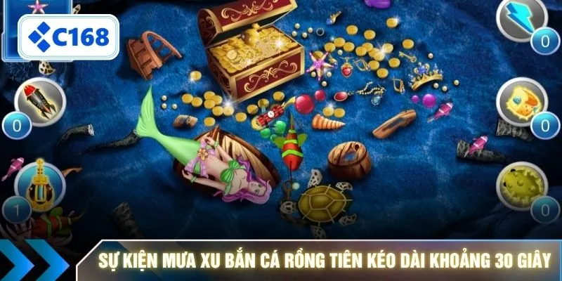 Sự kiện mưa xu bắn cá rồng tiên kéo dài khoảng 30 giây